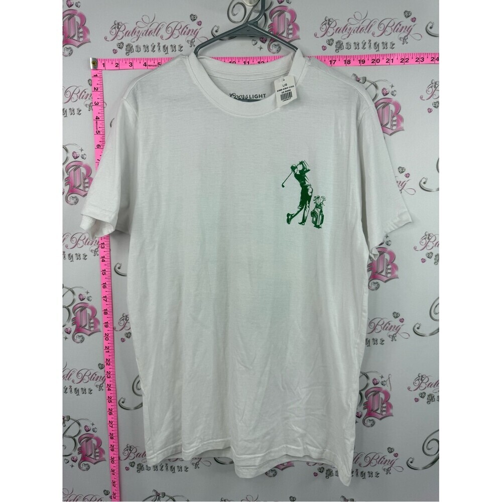 Bluenotes coors light T-shirt White Tee with Green Golf Graphic